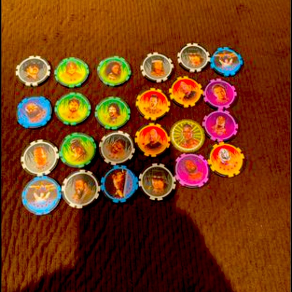 WWF Wrestler Poker Chips (24 in total)